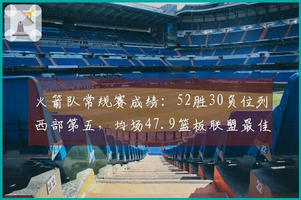 火箭队常规赛成绩：52胜30负位列西部第五，均场47.9篮板联盟最佳